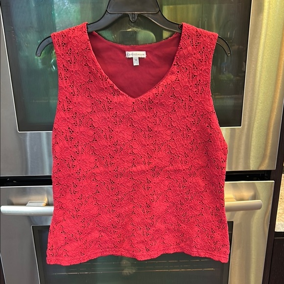 Croft & Barrow Red Fitted Sleeveless‎ Tank Top - Picture 1 of 7